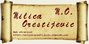 Milica Orestijević vizit kartica